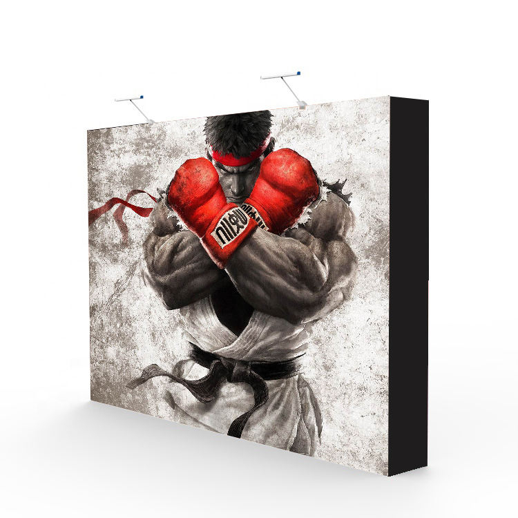 Portable customized aluminum frame trade show seg silicone edge graphic pop up display for trade show backdrop