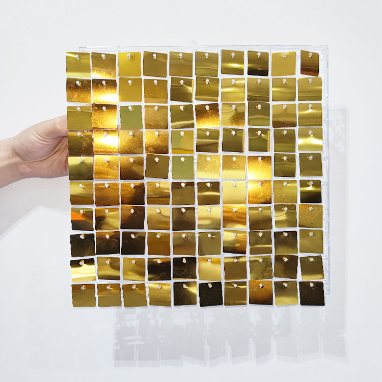 Party backdrop wind activate sparkly square sequin wall panel backdrops