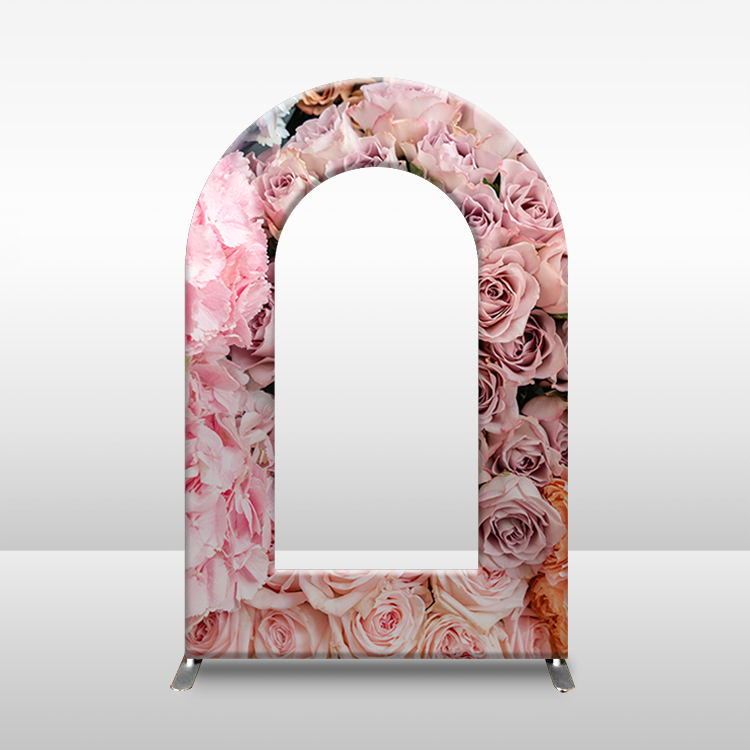 2022 New Arrival printing fabric wedding decoration arch backdrop stand