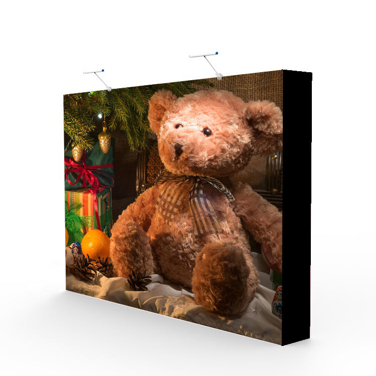 Lightweight easy install 3x3 SEG pop up display backdrop for trade show booth