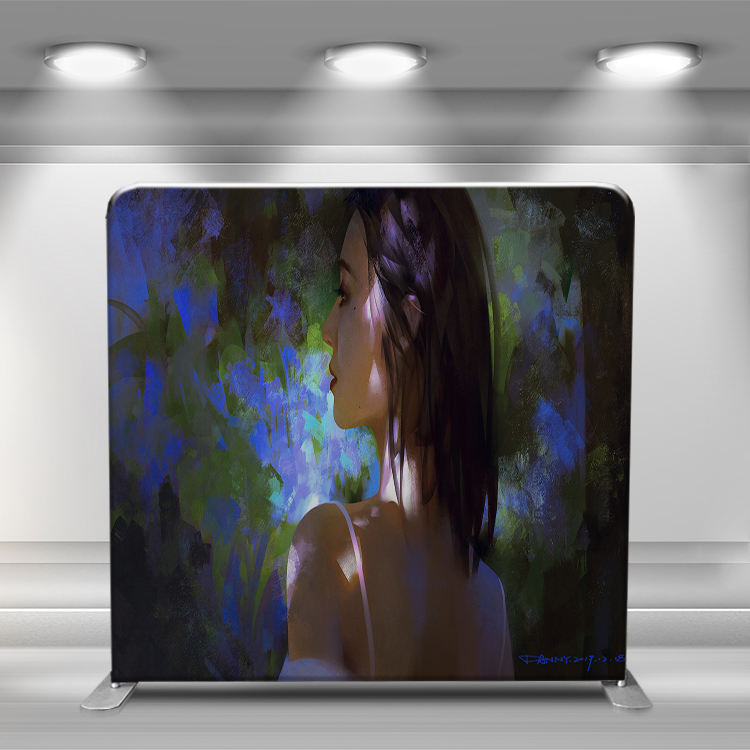 Straight aluminium frame Spandex Backdrop Stand with Round Tube Wall Portable Photography Tension Fabric