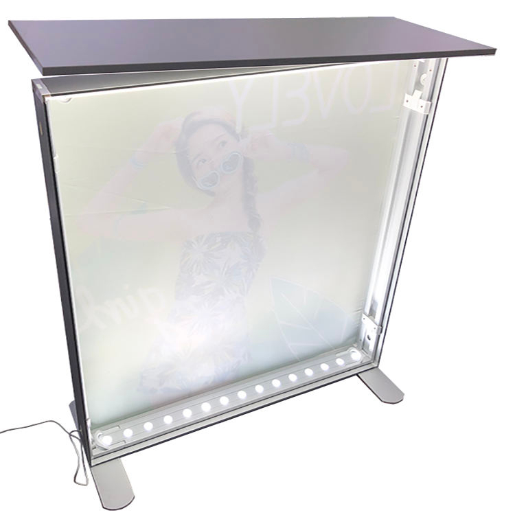 Folding SEG in full color aluminum promotion display table
