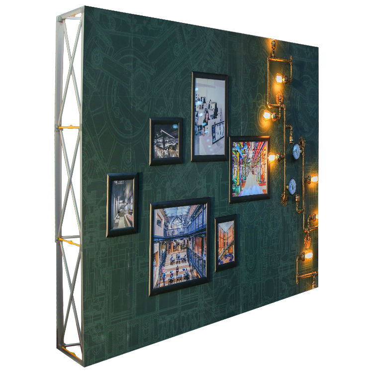 Flexible Straight aluminum frame tension fabric Embrace SEG Lightbox Pop Up Stand