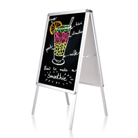Portable small sign with movable aluminum alloy double-sided standing plate frame sings
