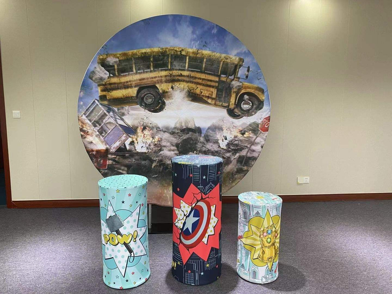kids party round wedding backdrop decoration stands Customized Aluminum Frame Birthday Party Event Round Circle round Cover
