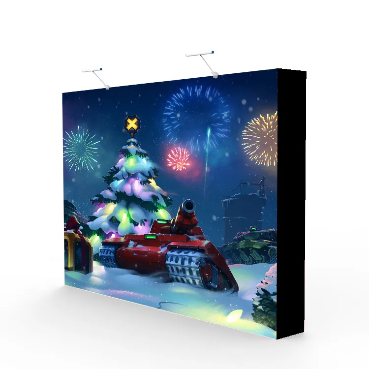 Custom Printing 3*3 Exhibition Pop Up Backdrop With Custom Tension Fabric Printed trade Sale photo booth frame stand