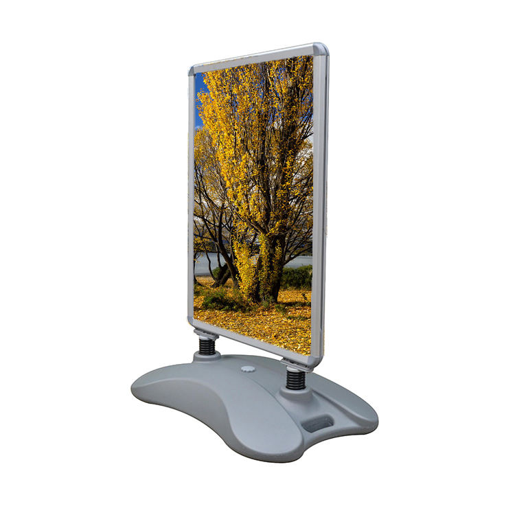 Double sided outdoor illuminated aluminum alloy sidewalk sign with wheels