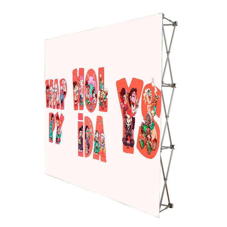 8ft easy Pop Up Display Stand 10 Ft Straight Aluminum Frame Fabric Banner Trade Show Backdrop Wall