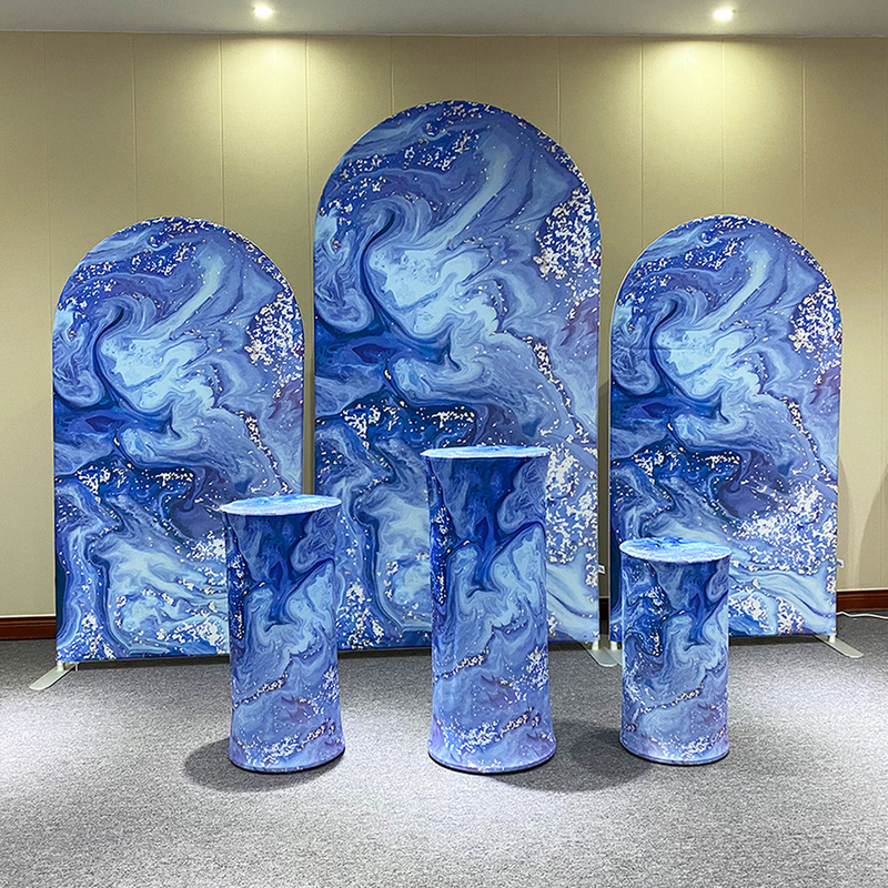 Custom Happy Birthday Wedding Backdrop Round Arch Frame Aluminum Party Decoration Backdrop