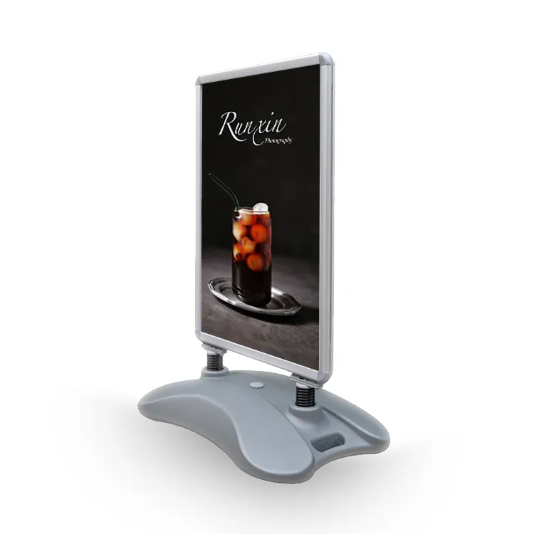 Plastic Base Water Injection Poster Frame Double Sided Screen Replaceable Background Picture Stereo Sign