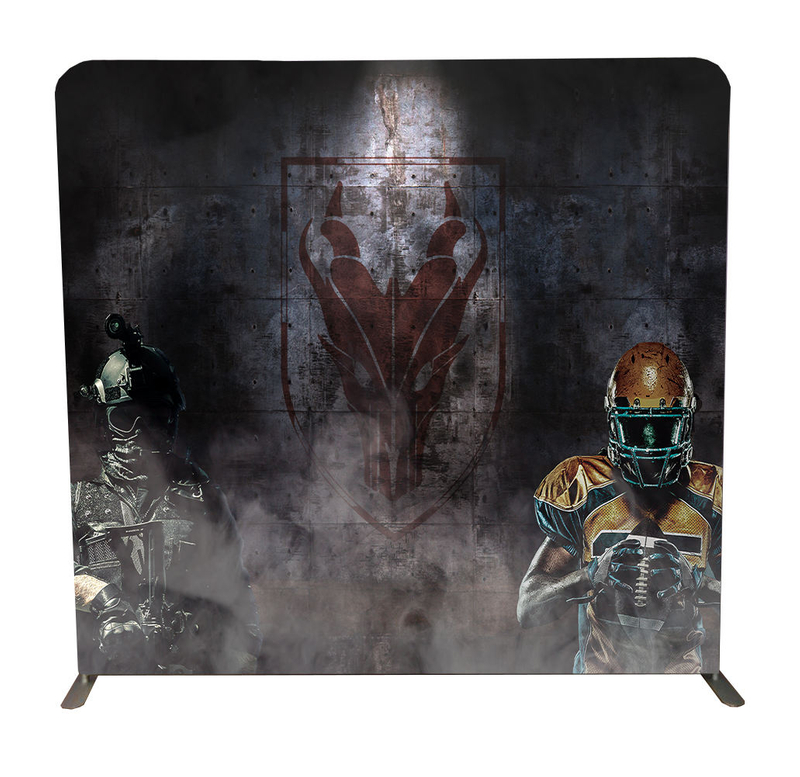 Expo 10ft straight portable custom full color tension fabric photo booth pillow case backdrop