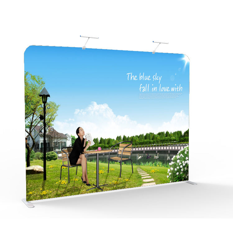 High quality and portable straight tension fabric pillow case custom wedding photo booth backdrop