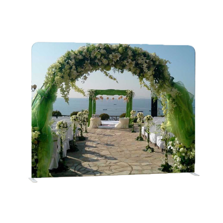 Customized photoshoot background backdrop with pillow case tension fabric display stand