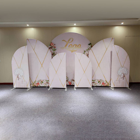 Free cumbination new design aluminum tube frame wedding backdrop decoration wall display stand