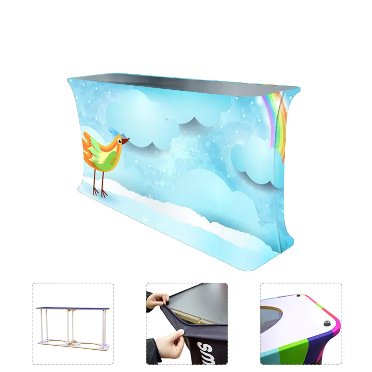 Printing Cover Aluminum Frame Tension Fabric Promotional Used Display Counter Table
