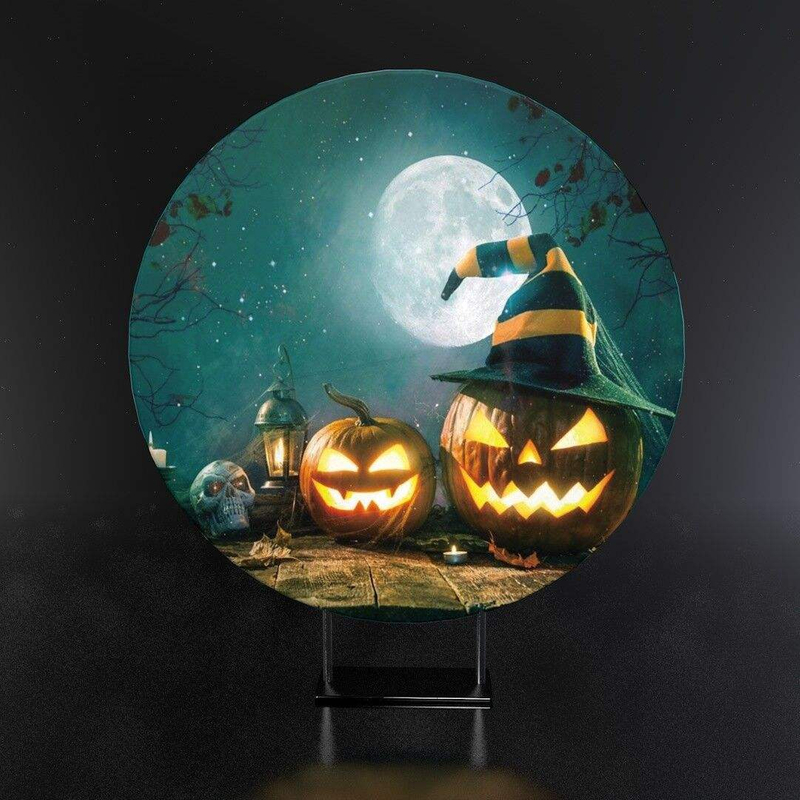 New design Portable Fabric Aluminum Circle Frame Round Display Event Background For Halloween Theme Round Backdrop