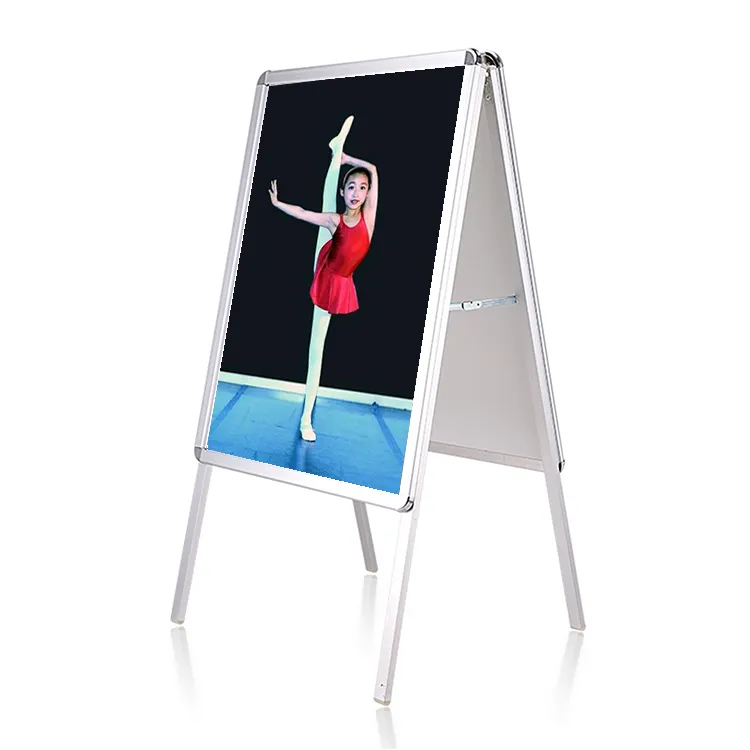 32mm Aluminum double sided pavement A frame sign, A small board snap frame stand