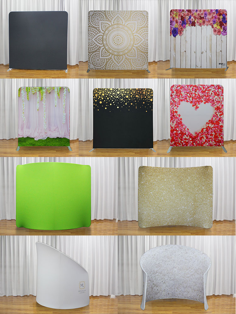 8ft 10 ft 20 ft Portable Backdrop Banner Stand, Trade Show Display, Tension fabric displays stand