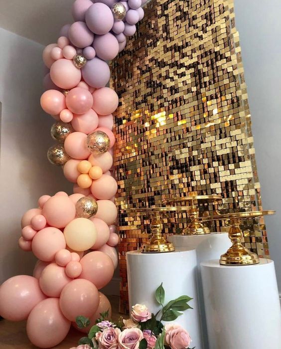 Hot sale shimmer shiny gold silver wedding event party sequin wall