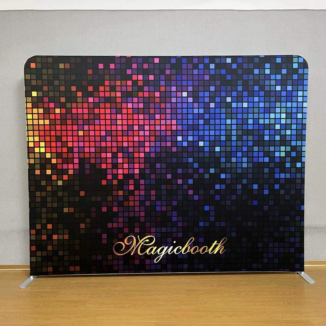 Portable Backdrop Straight Tension Fabric Stand Exhibition Banner Full Color Printing Stand For Wedding backdrops