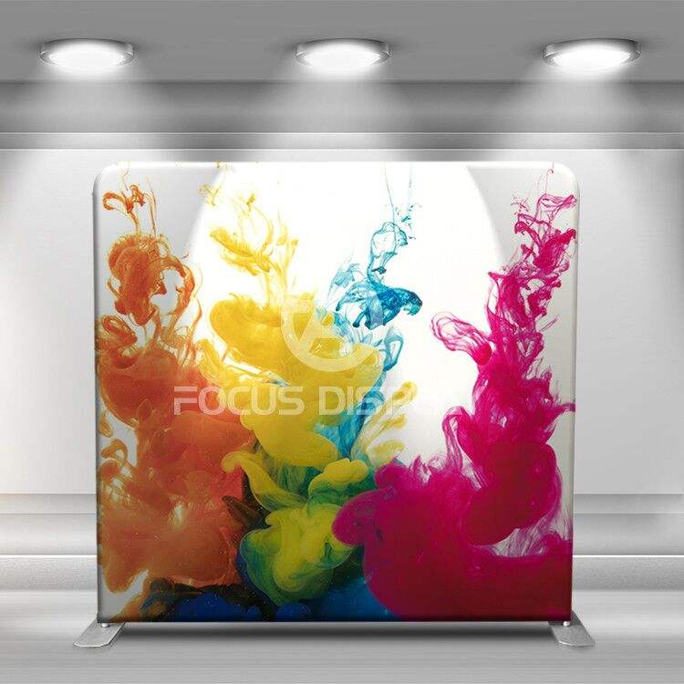 customized tension fabric trade show wall banner straight tension fabric ez tube frame display backdrop