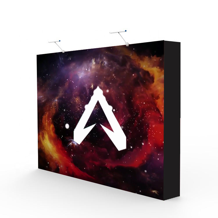Portable customized aluminum frame trade show seg silicone edge graphic pop up display for trade show backdrop