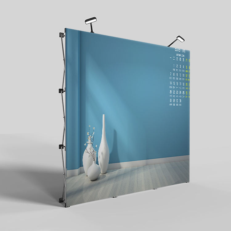 8ft floor standing tension fabric pop up banner display wall