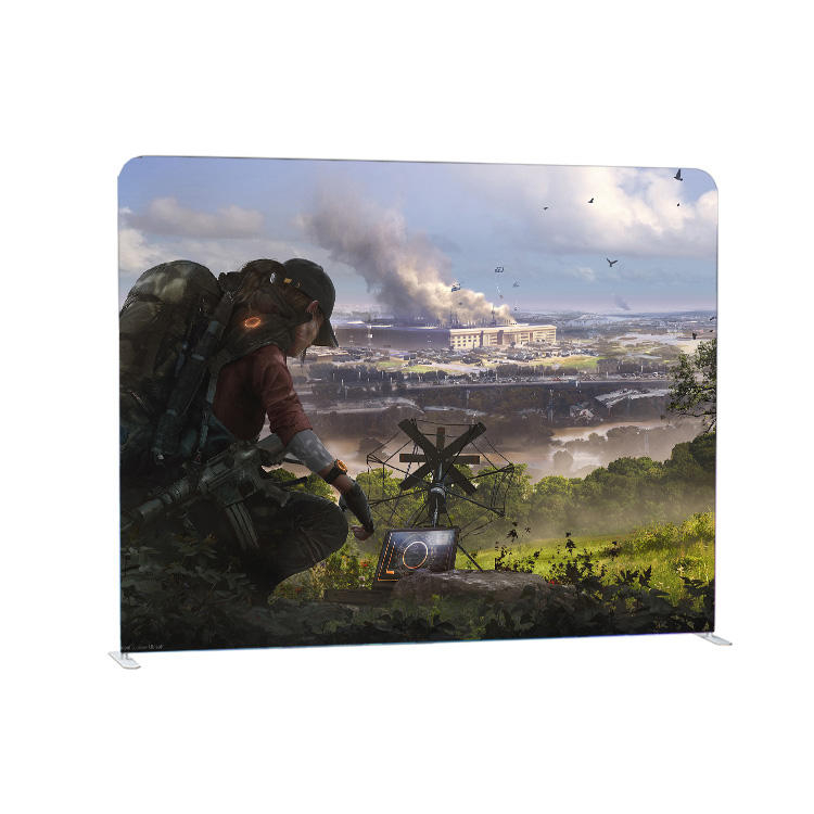 Customized full color printed pillow case tension fabric white wall backdrop