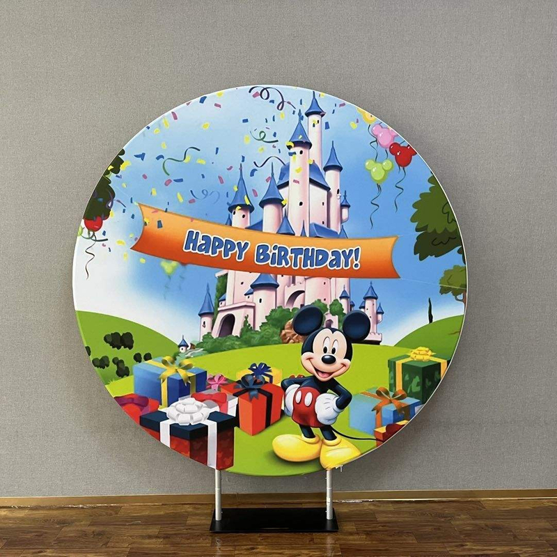 2022 Bestseller 6.6 ft tension fabric family birthday parties round backdrop wall