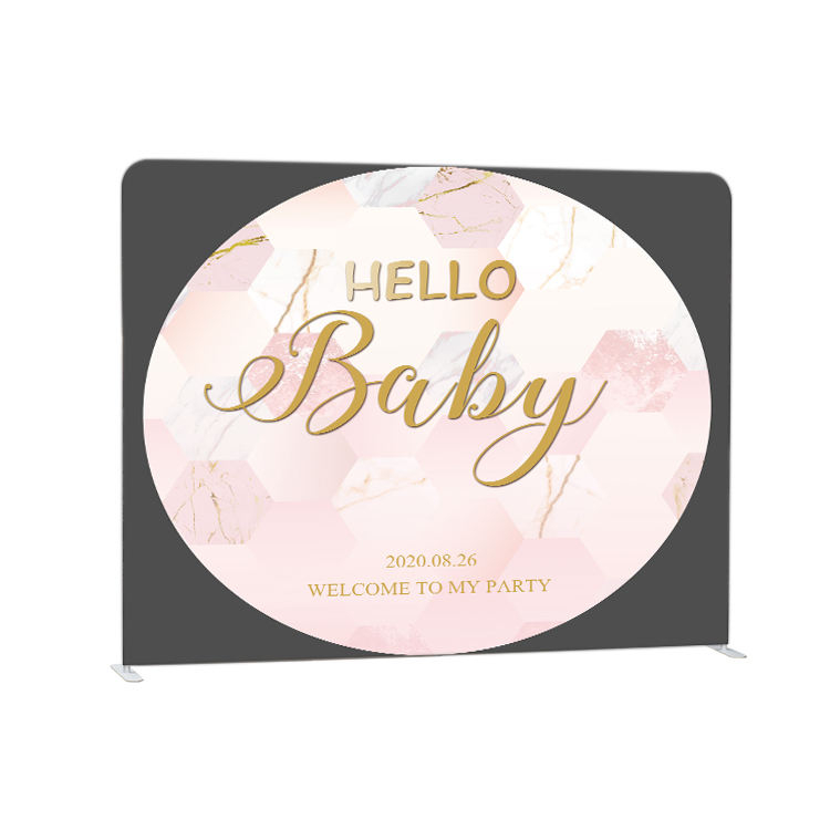 Portable aluminum frame newborn interchangeable custom tension fabric pillow case pink backdrop