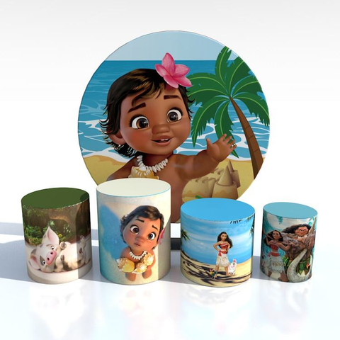 7ft Cartoon round photo background aluminium circle display birthday party decoration backdrop stand