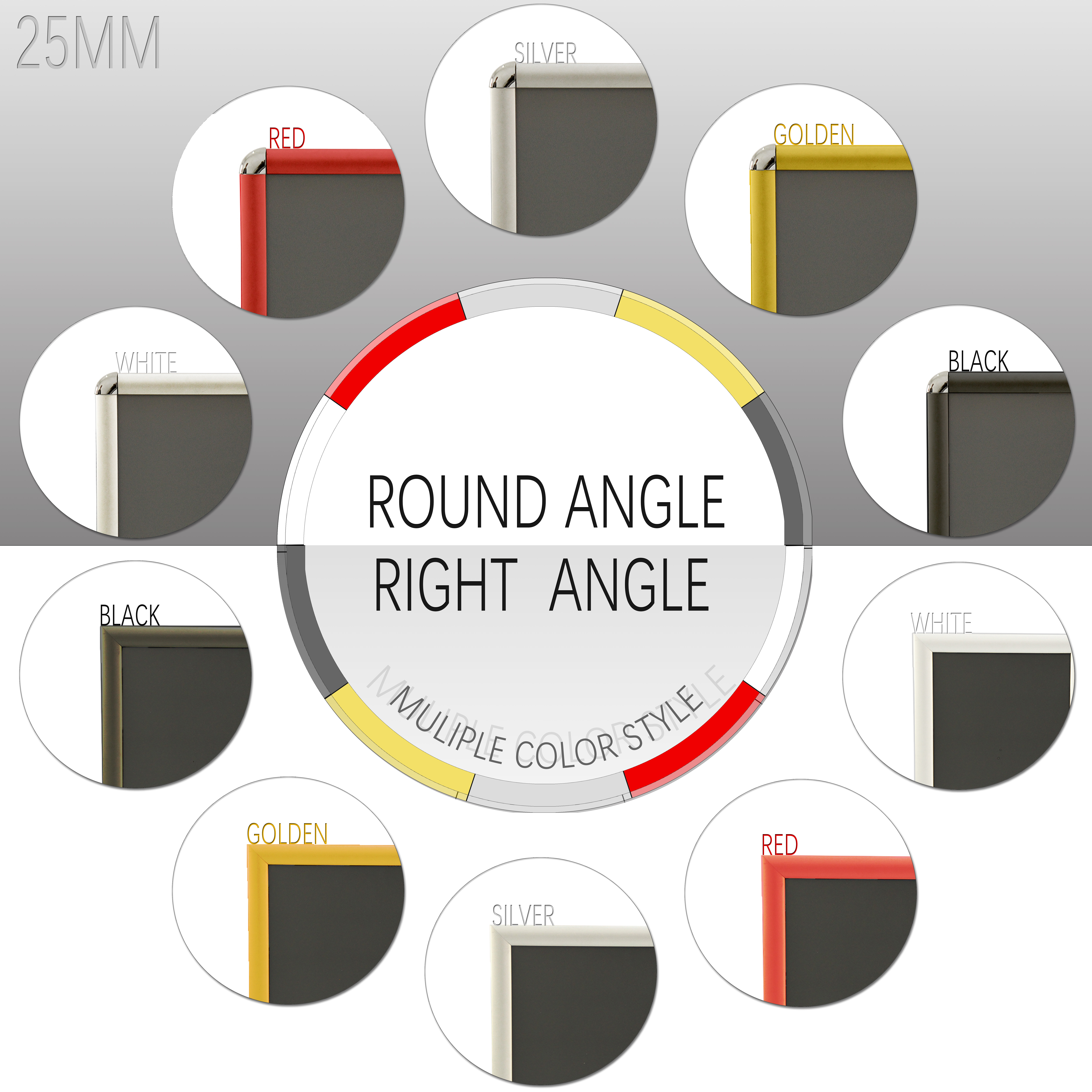 25mm a1 a2 a3 a4 customized aluminum standard snap display frame a0 anodised snap frame