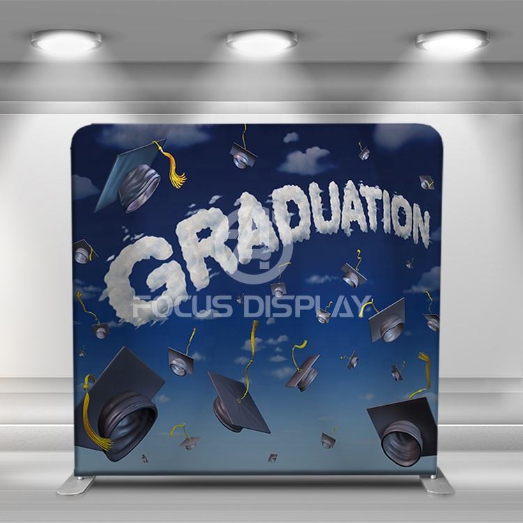 7.6*7.6 ft Custom graphic aluminum frame display stand frame birthday party decoration pillow case backdrop