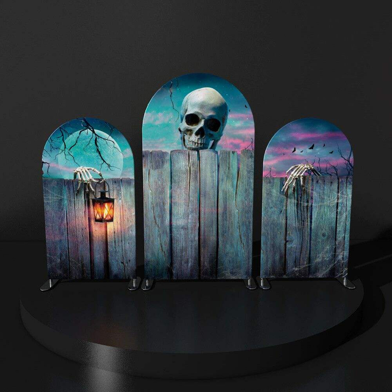 Aluminum Tube Background for Halloween Decoration tension fabric half arch backdrop