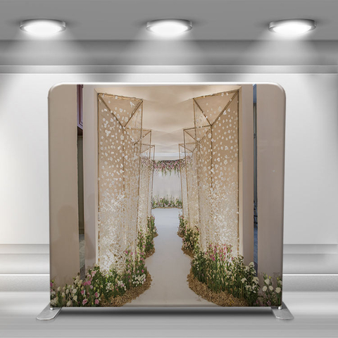custom background 8 ft Aluminum tube stand tension fabric party events photo booth backdrop