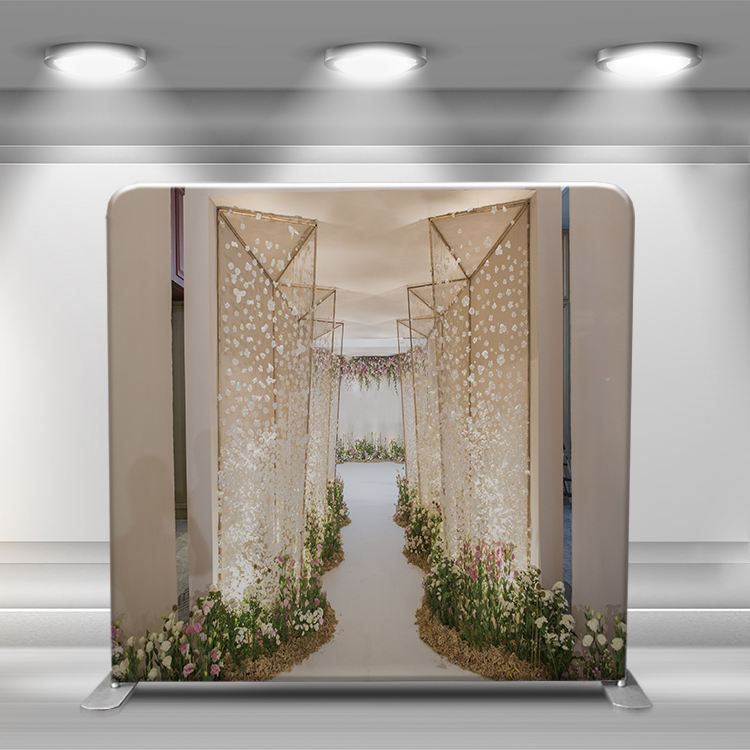 custom background 8 ft Aluminum tube stand tension fabric party events photo booth backdrop