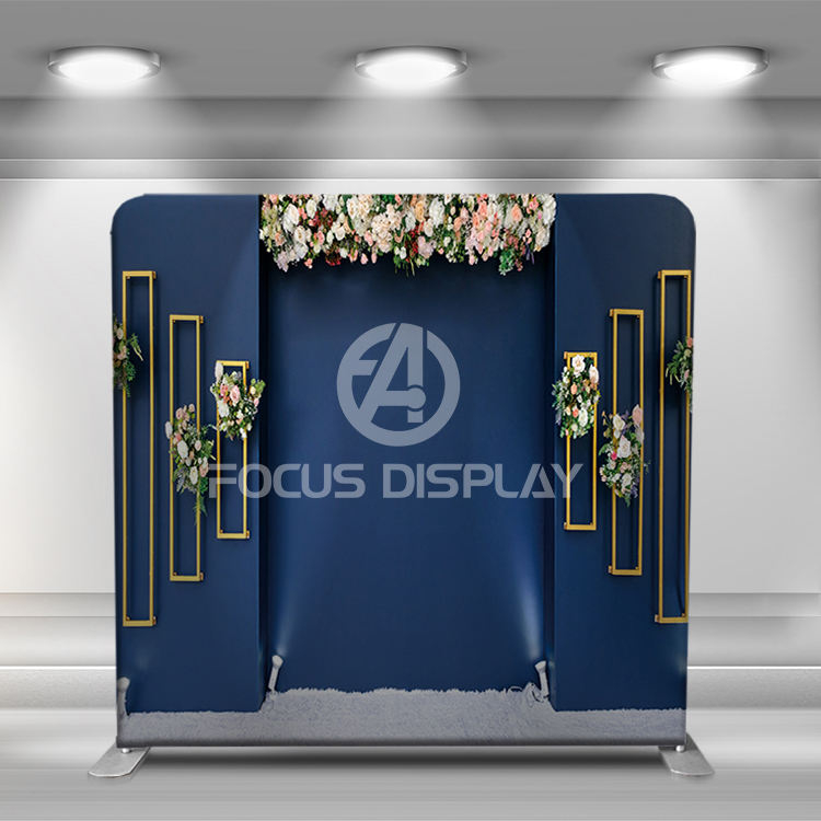 8 ft Wholesale quick installation wedding backdrop wall tension fabric photo booth stand