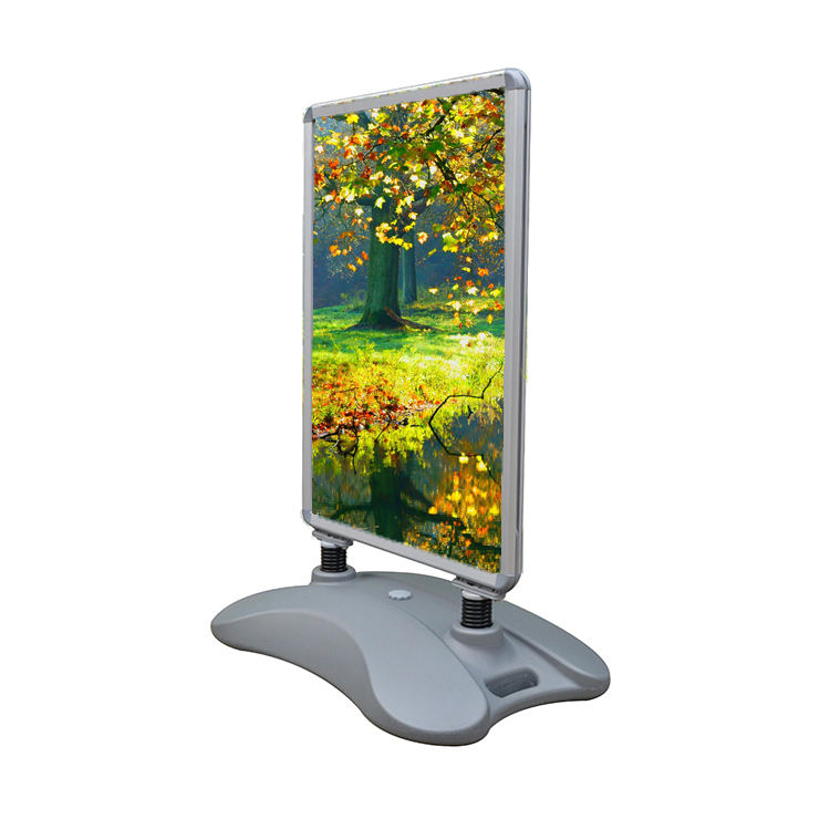 Double sided outdoor illuminated aluminum alloy sidewalk sign with wheels