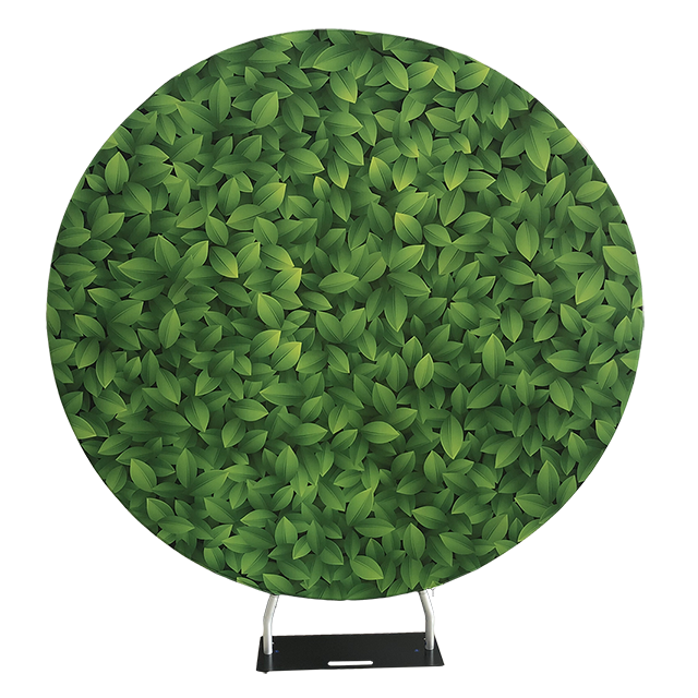 Customized full color tension fabric wedding circle backdrop stand