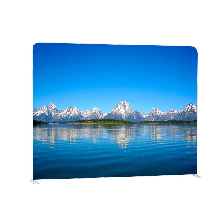 Portable custom logo tension fabric pillow case trade show wall display backdrop stand