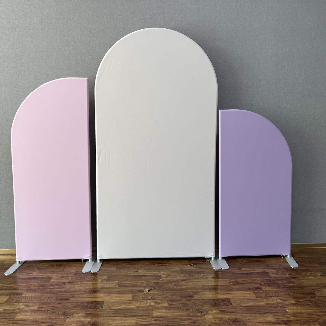 Baby blue baby pink color printing cover arch backdrop wall combination for wedding