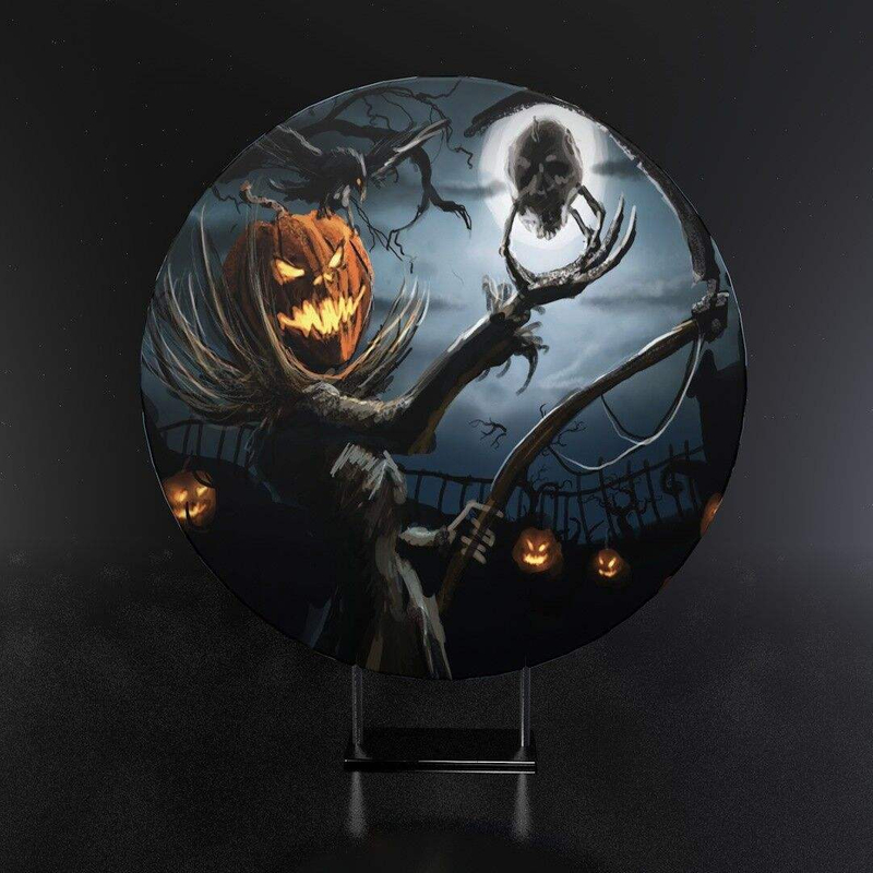 New design Portable Fabric Aluminum Circle Frame Round Display Event Background For Halloween Theme Round Backdrop