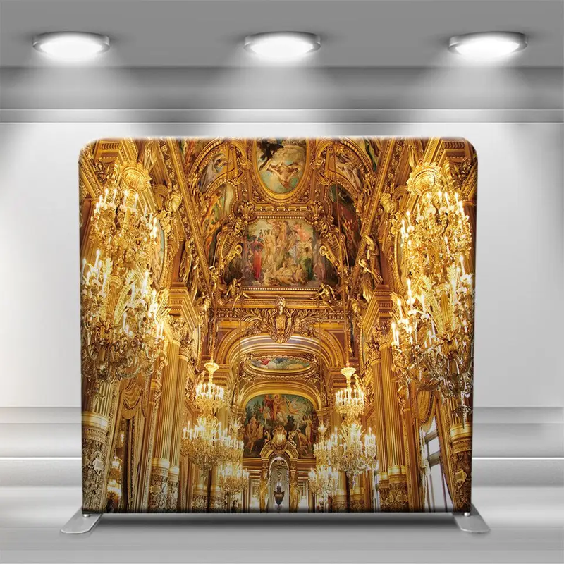 10x8 ft custom full printing tension fabric photo booth tube straight wall display event stand