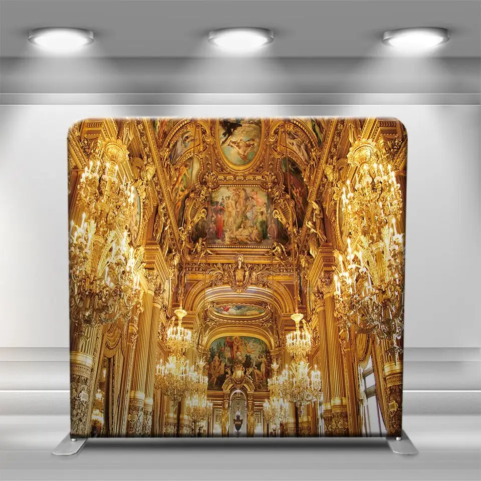 10x8 ft custom full printing tension fabric photo booth tube straight wall display event stand