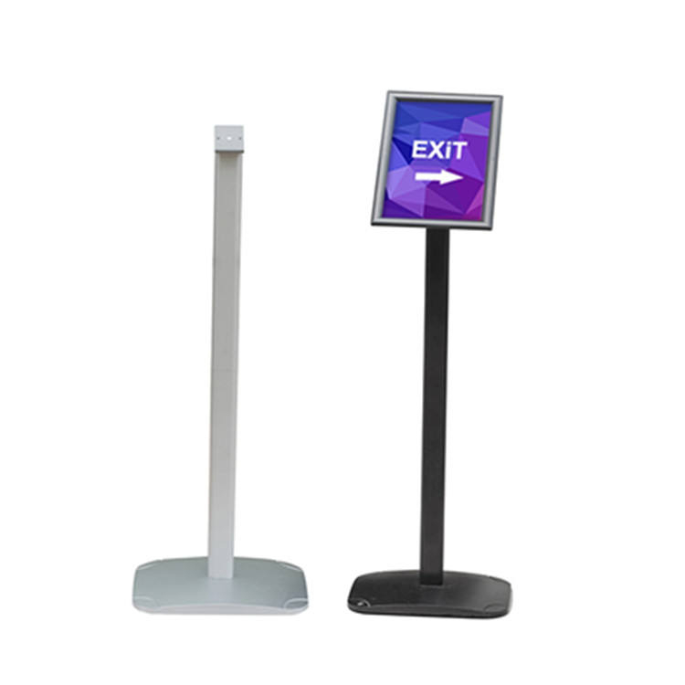 A3, A4 aluminium round corner floor standing snap frame menu holder