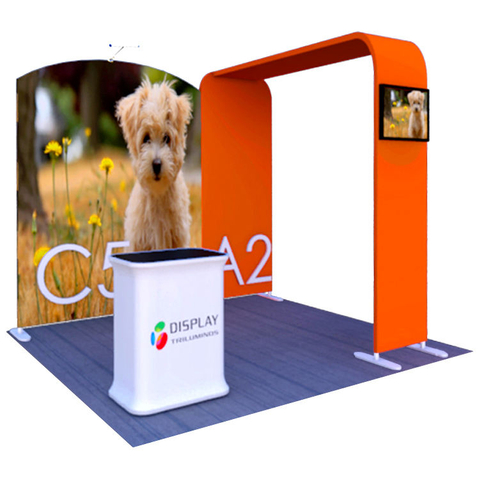 Custom aluminum frame tension fabric exhibition expo booth