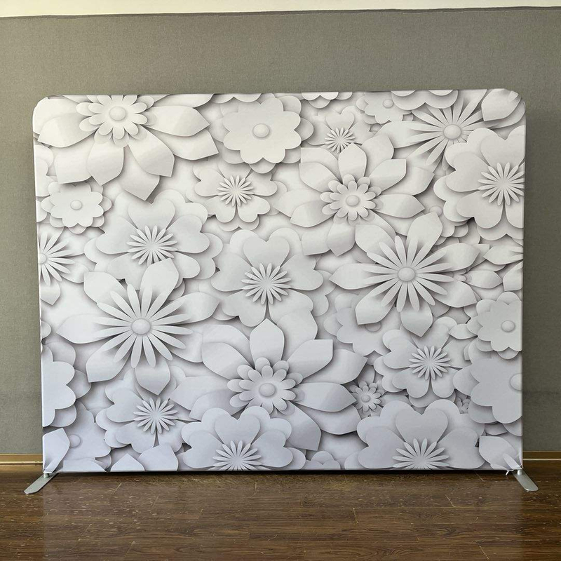 Portable Backdrop Straight Tension Fabric Stand Exhibition Banner Full Color Printing Stand For Wedding backdrops
