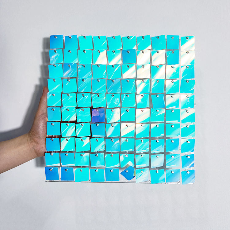 Party backdrop wind activate sparkly square sequin wall panel backdrops