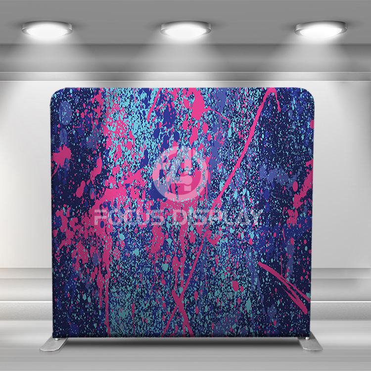 8 ft Custom printing neon and futuristic backdrop pillow cover display photo booth stand