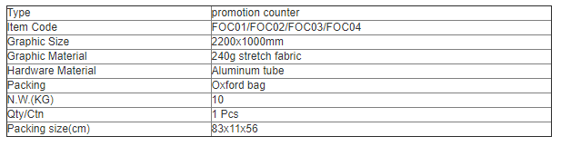 Design Sense Portable Store Display Table Promotional Table Trade Counter Stretch Fabric Display Counter